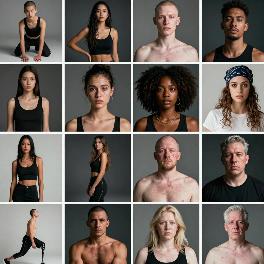 6x6 Grid Layout Editorial Fashion Photography