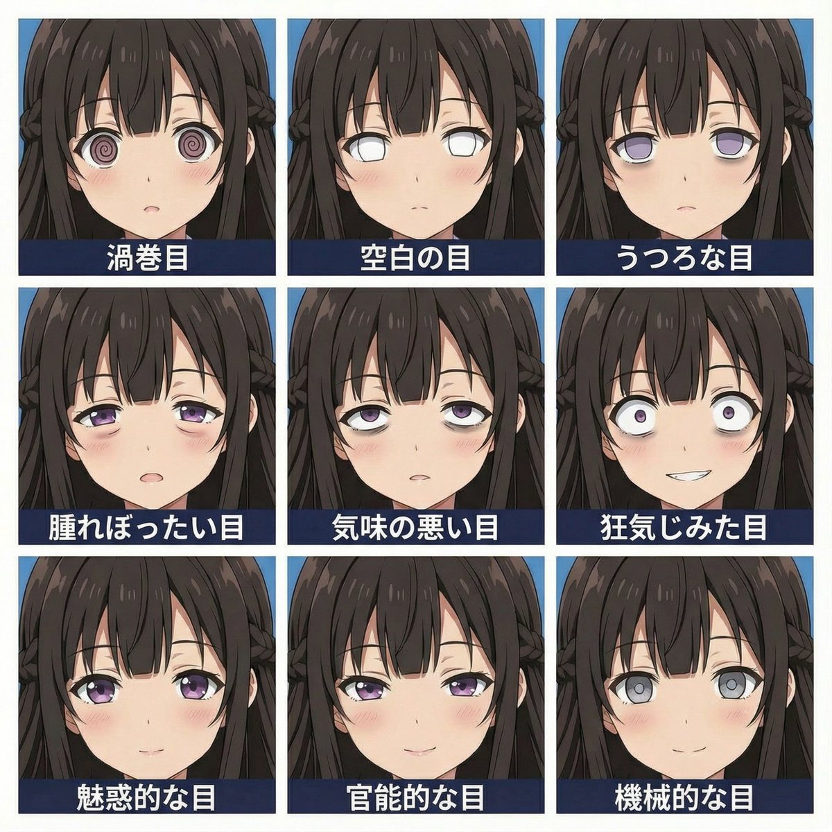 9 Grid Girl Eyes Variation Sticker