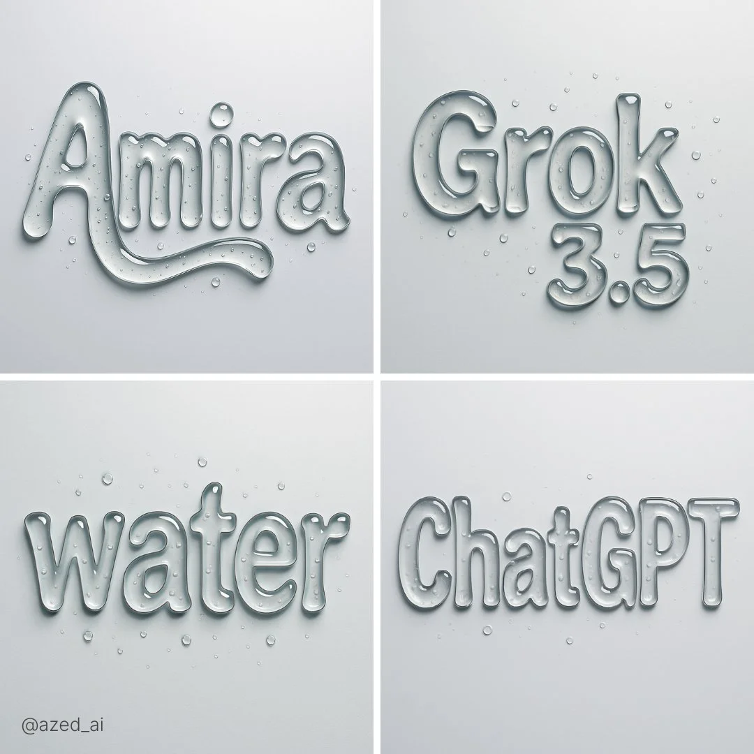 Abstract liquid typography spelling 'text', made of thick, transparent water-gel with realistic refraction and