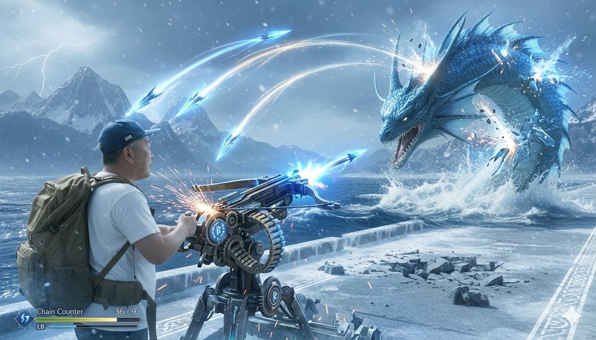 Alatreon Repeatedly Firing Ballista Illustration