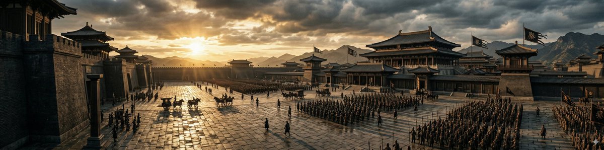 Ancient Chinese Qin Royal Palace Panorama