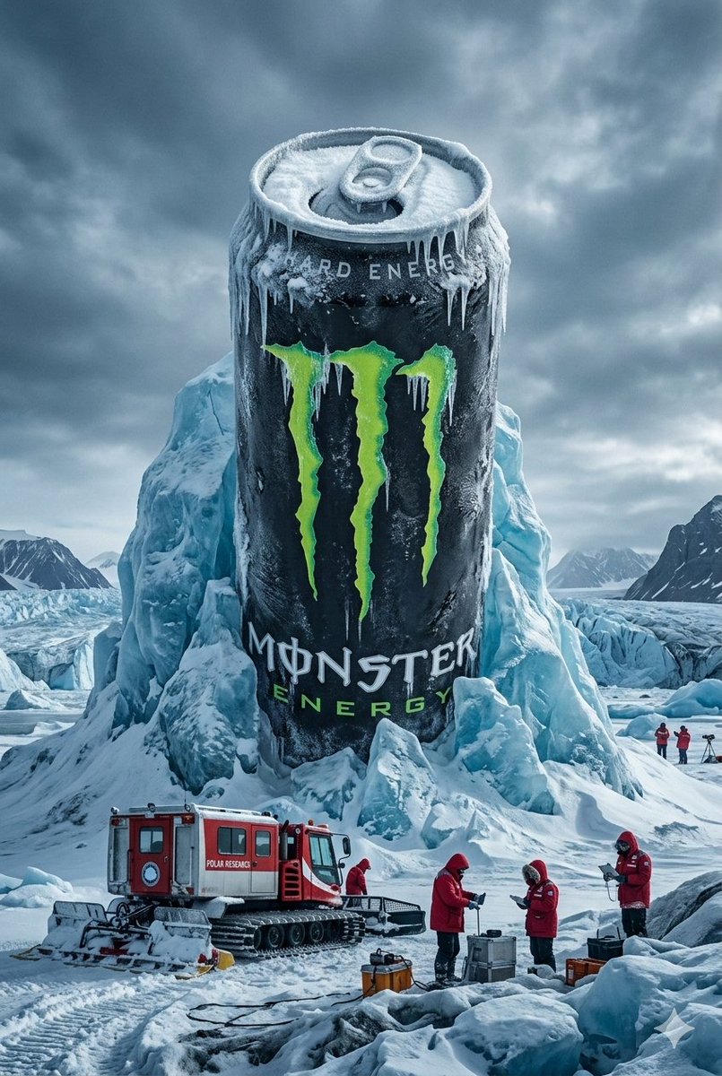 Arctic Monster Energy Can Monument