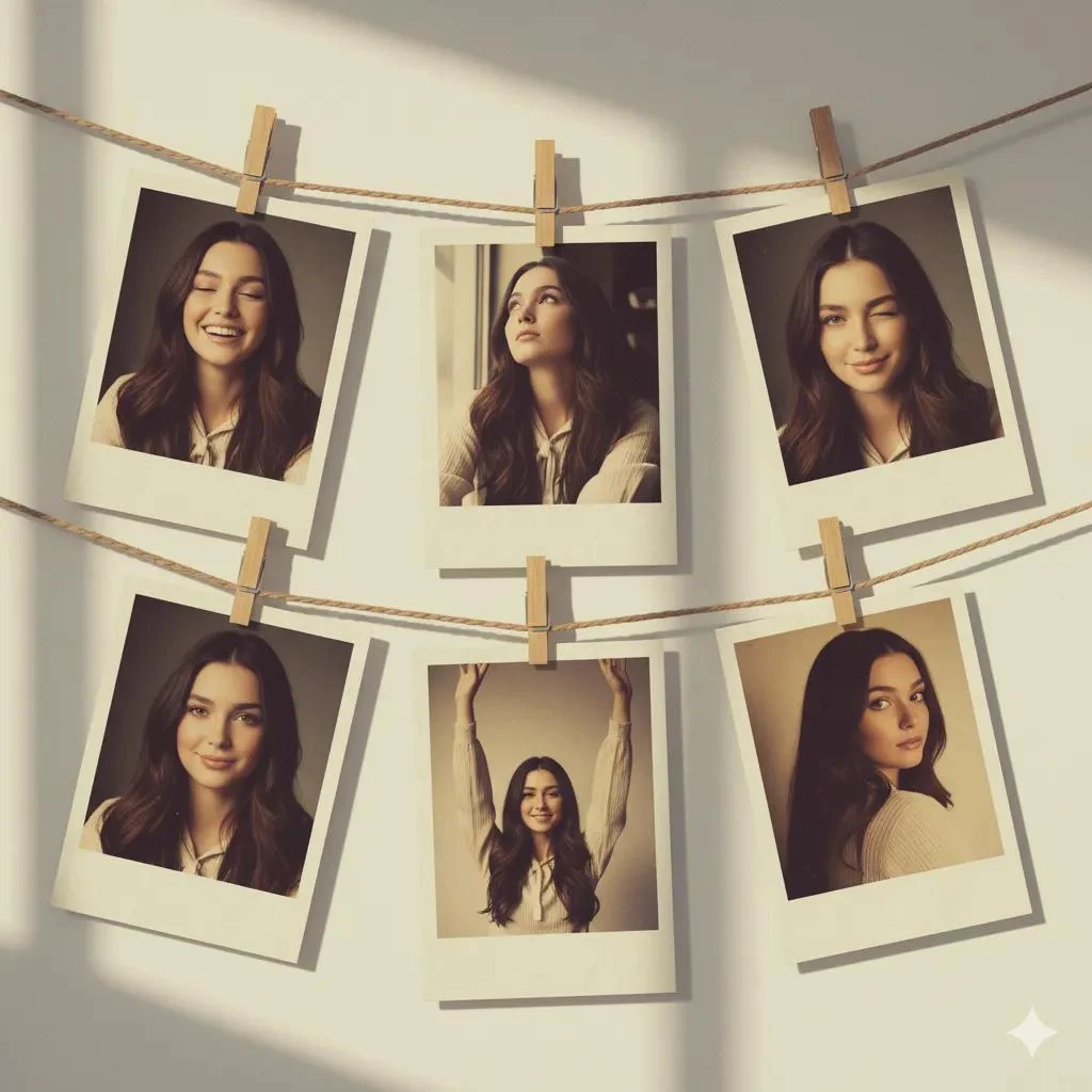Artistic Collage of Vintage Polaroid Photos