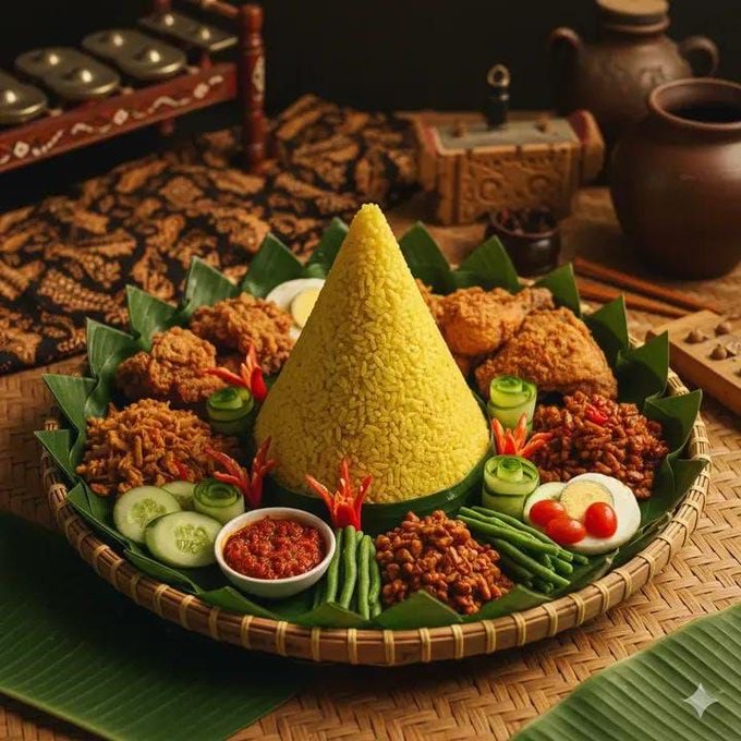 Authentic Indonesian Nasi Tumpeng Food Photography