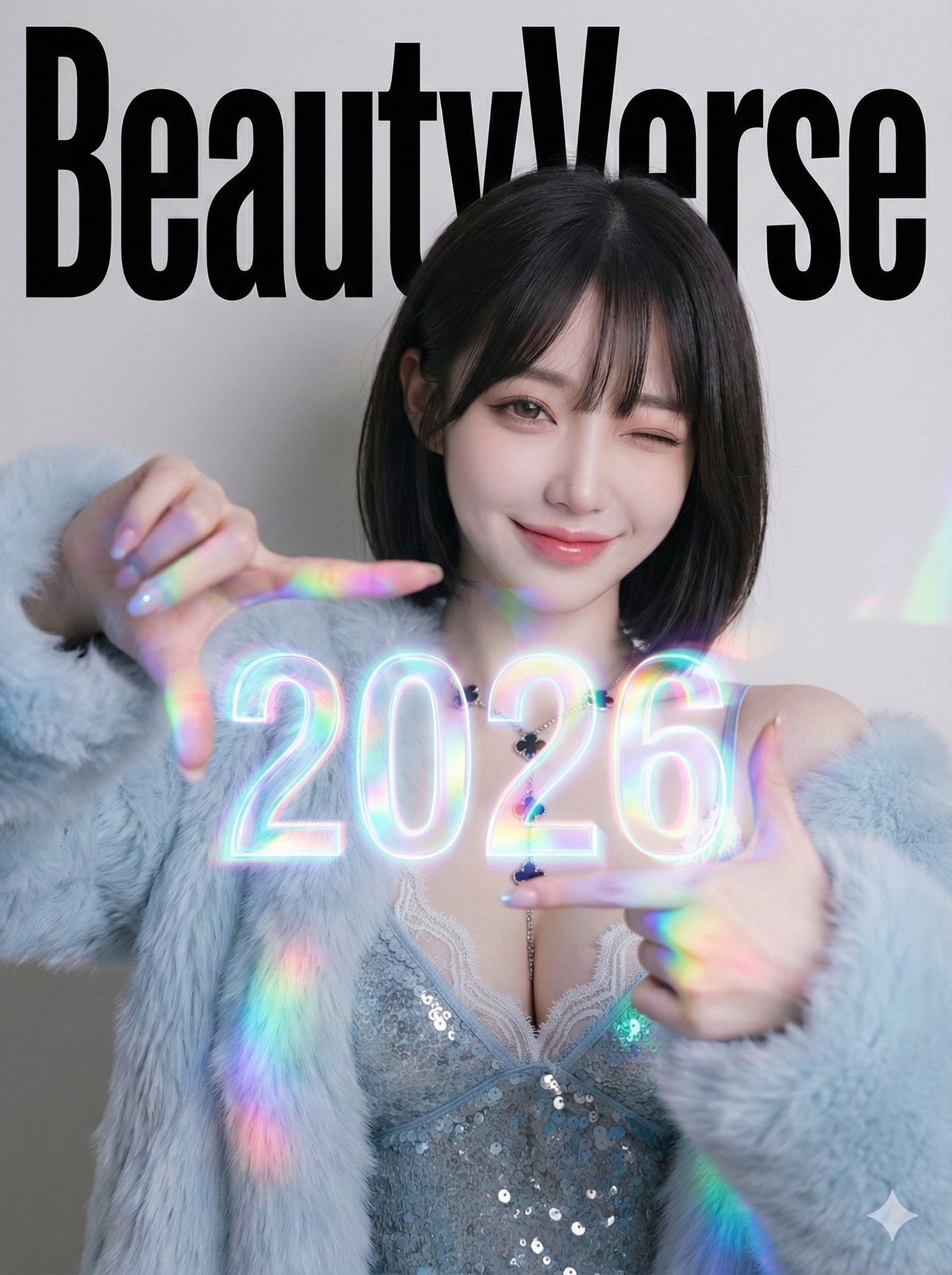 BeautyVerse Editorial - Chest-Level Holographic Viewfinder (Large 2026) & Winking Smile