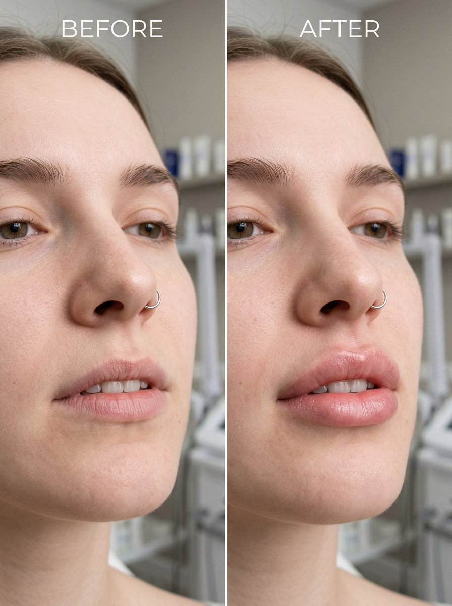 Before and After Lip Filler Comparison
