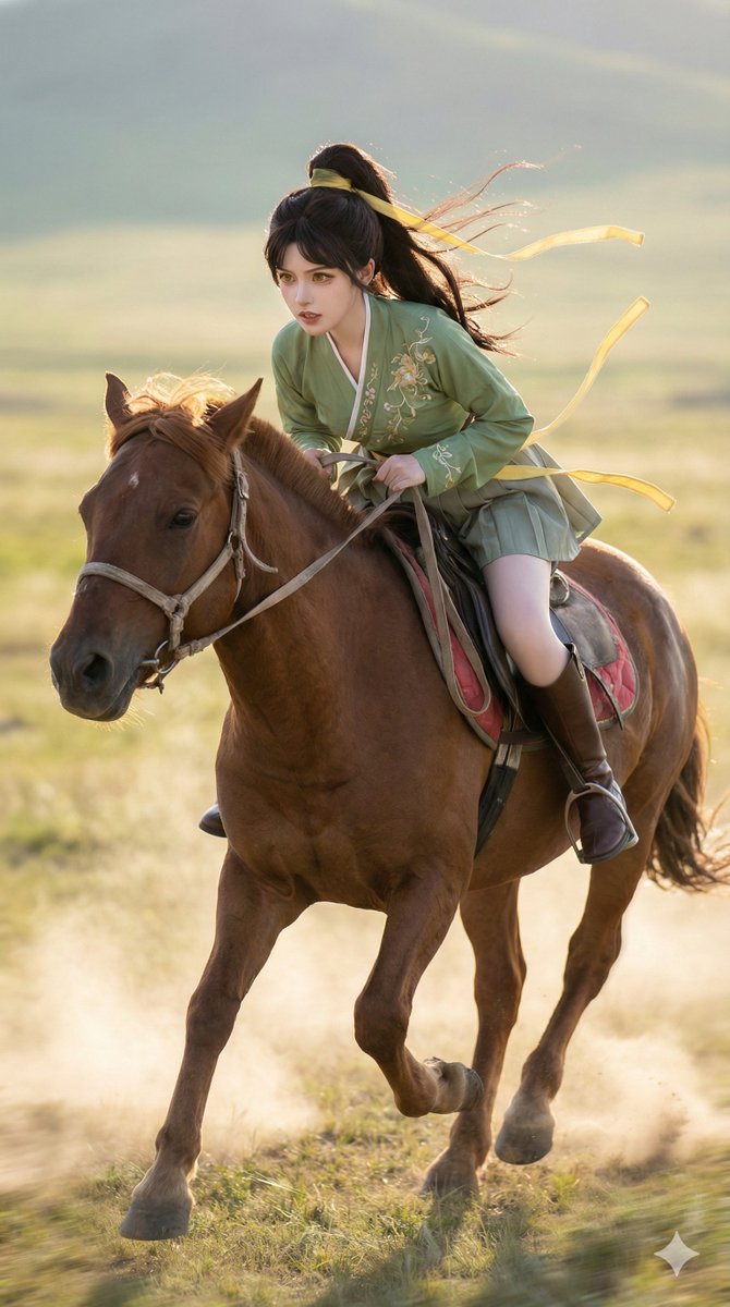 Best Quality Cosplayer Galloping on Horse