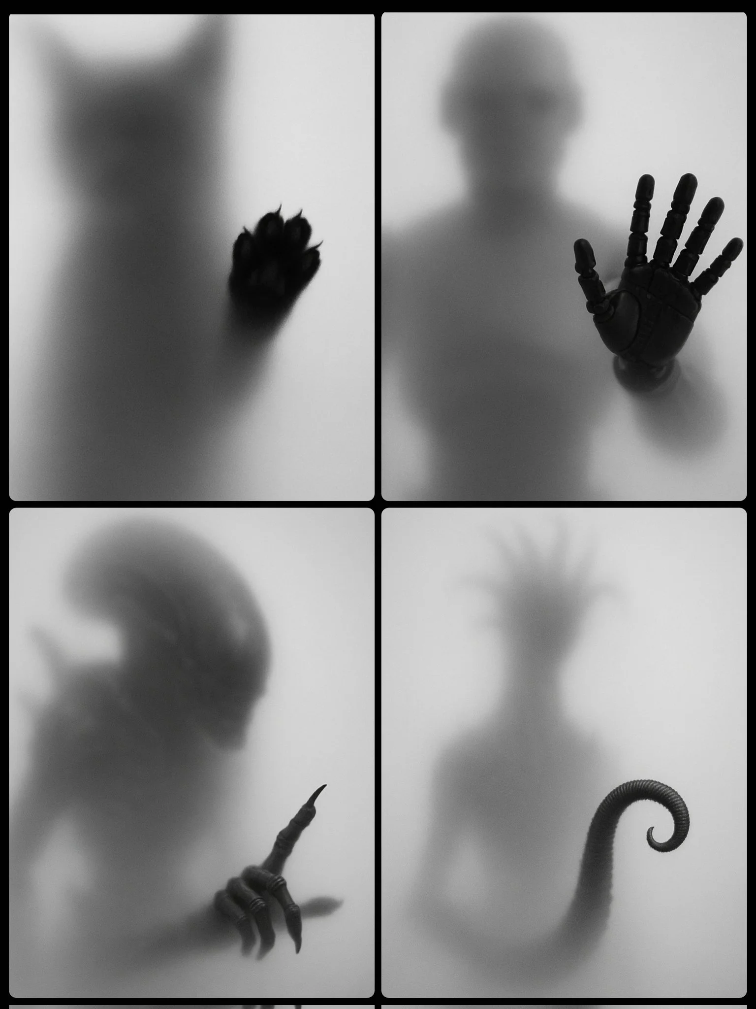 Blurred Silhouette with Sharp Detail in Black and White