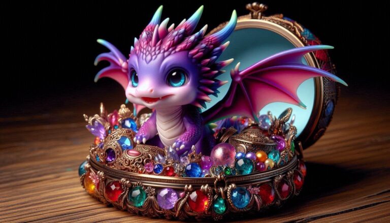 Cute Purple Baby Dragon Glass Jewelry