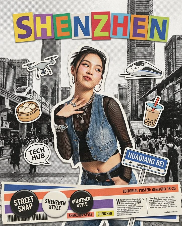 Chengdu Y2K Paper Collage Magazine Cover