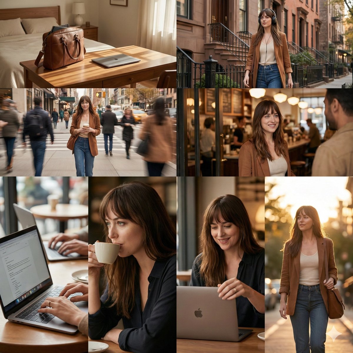Cinematic 8-Photo Storytelling Collage of a Girl's Journey