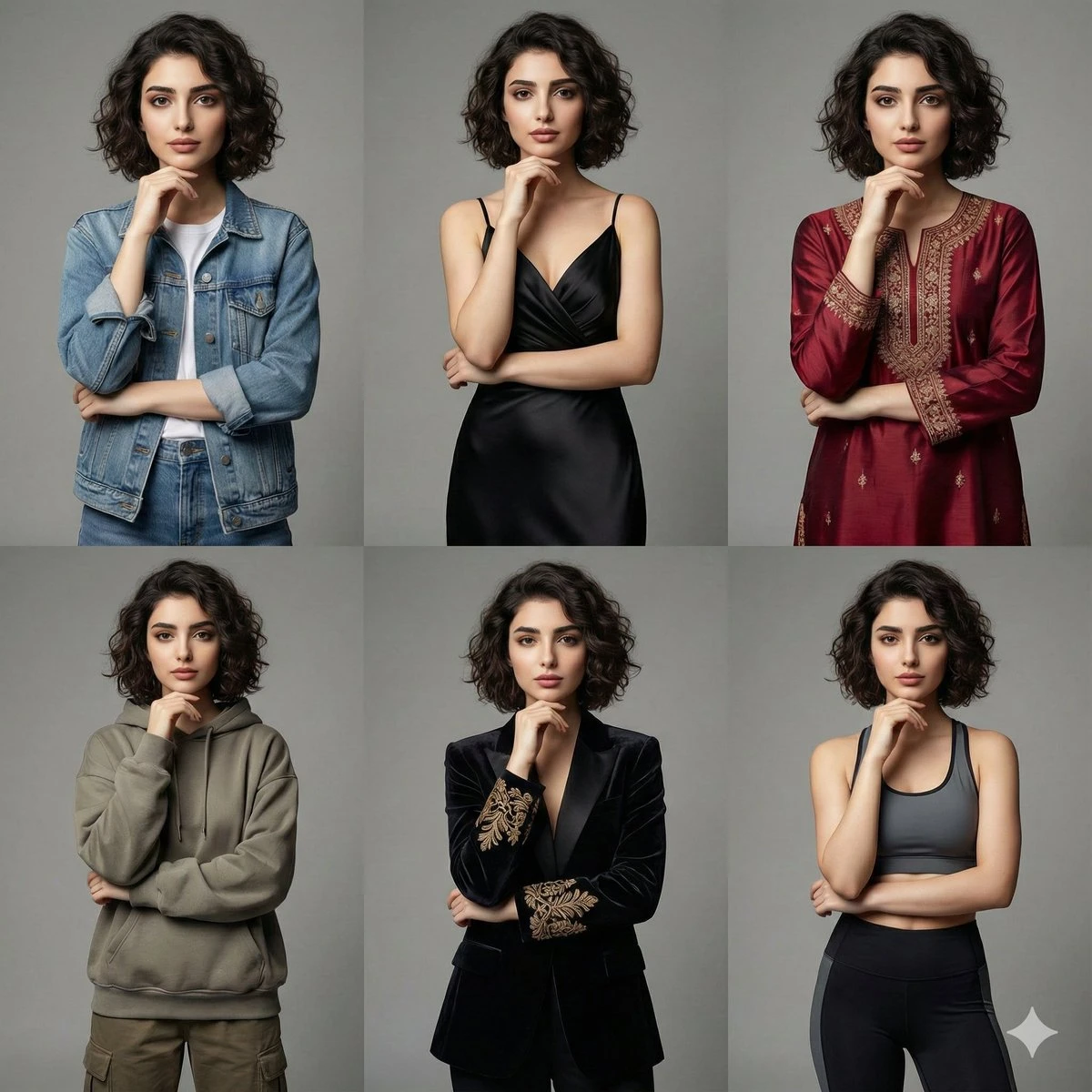 Cinematic Fashion Grid: Various Styles