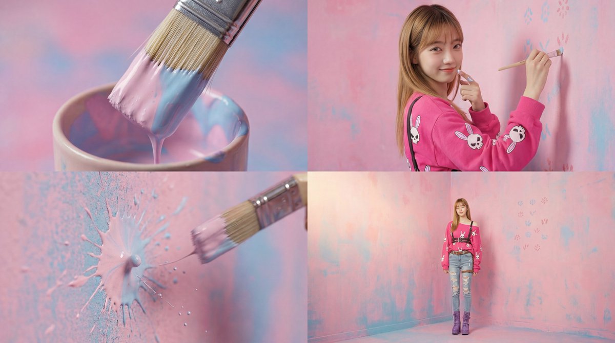 Cinematic Video of Woman Painting Wall