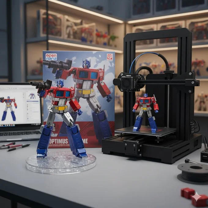 Collectible Figure with 3D Printer Scene