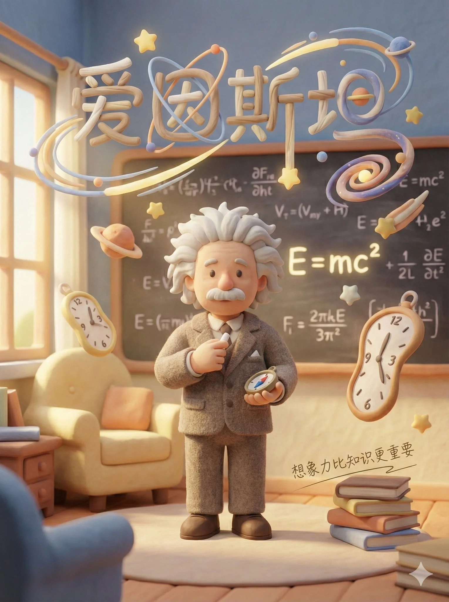 Complete Poster Design with Soft-Focus Healing Style, Wes Anderson Aesthetic, Soft Matte Clay and Felt Texture