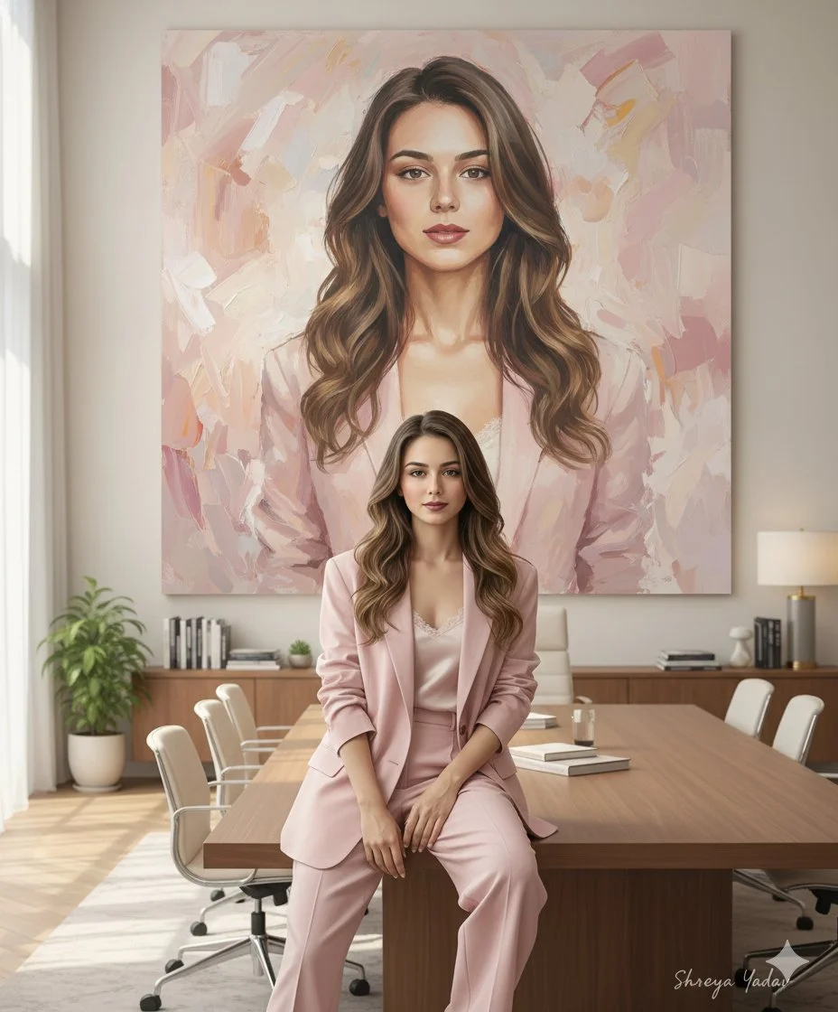 Create a Stylish Cinematic Scene with a Woman in a Luxury Office