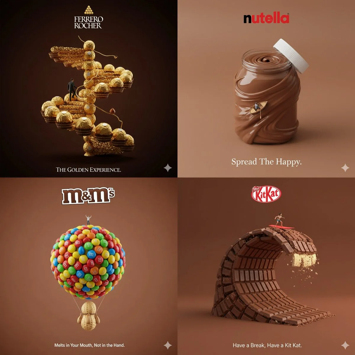 Creative 3D Advertisement for [Brand Name], Surreal Object, Matching Background, Real Slogan, Logo, Miniature 