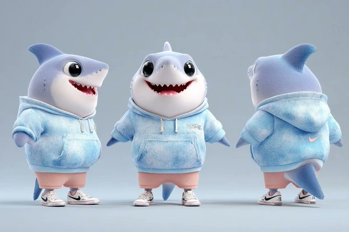 Cute Anthropomorphic Character Triple View