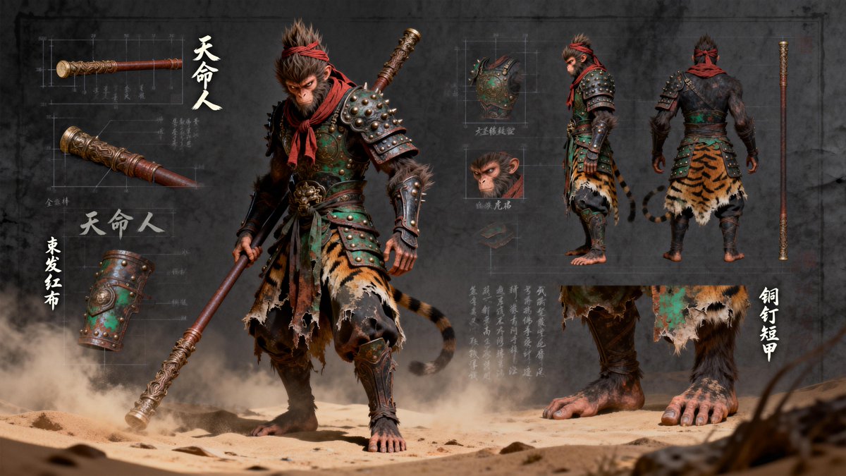 Dark Eastern Mythical God and Demon Character Design Draft