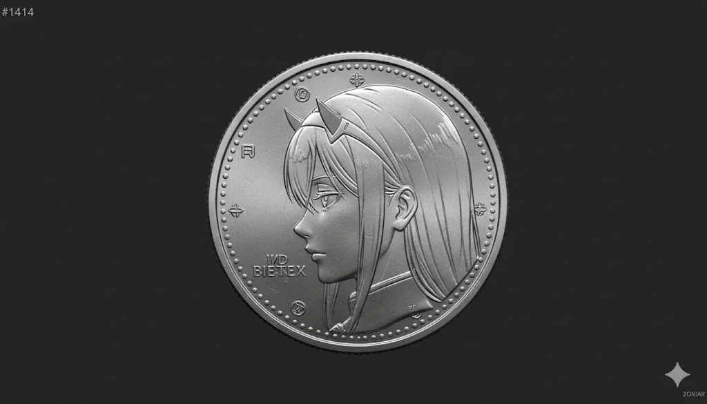Detailed Metal Coin with Person's Face