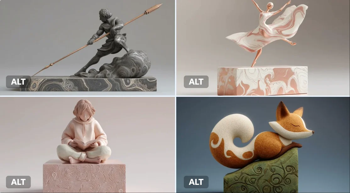 Digital Clay Sculpture of a [Subject], Captured in a [Pose/Action], on a Minimalist [Color] Plinth