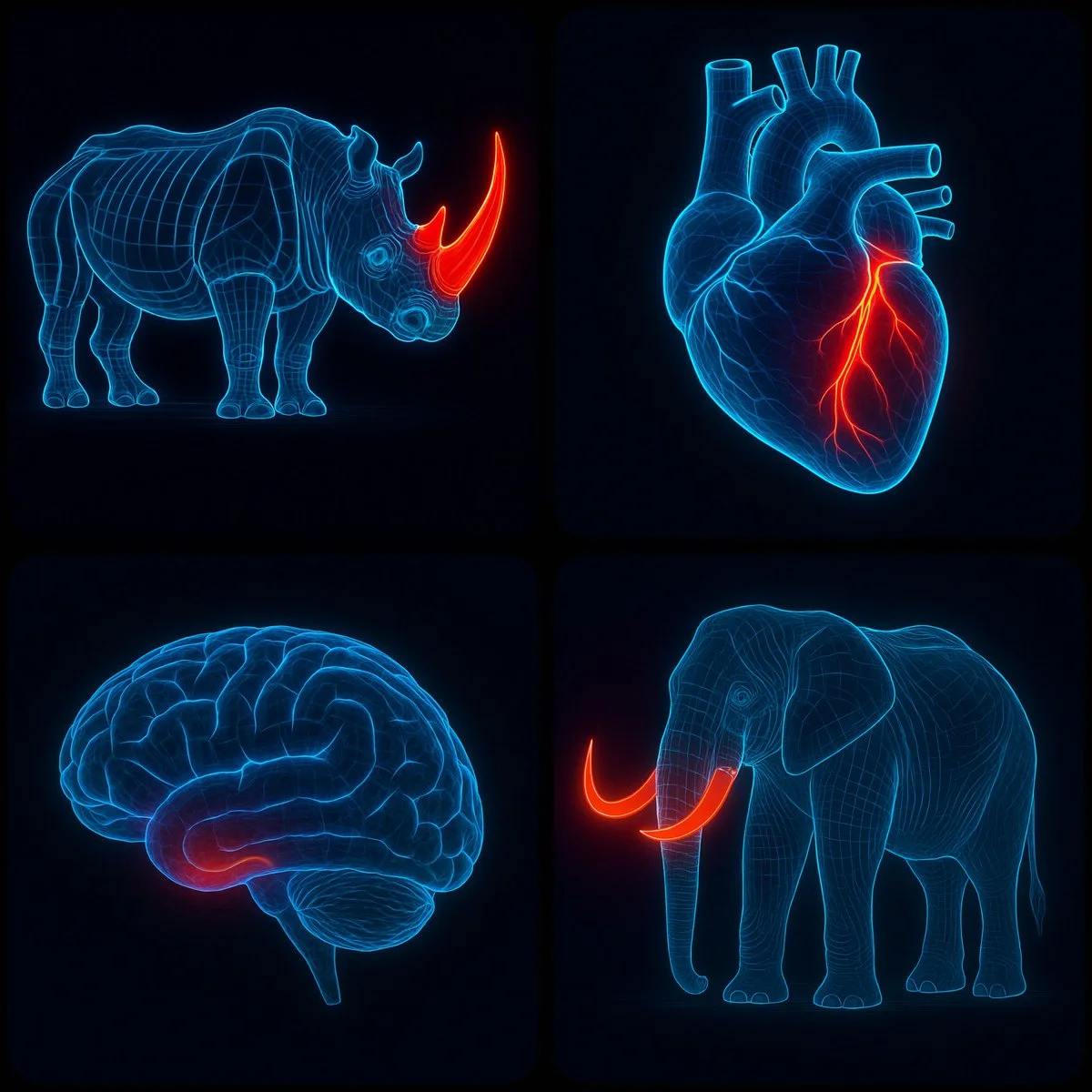 Digital Illustration with Glowing Blue Lines