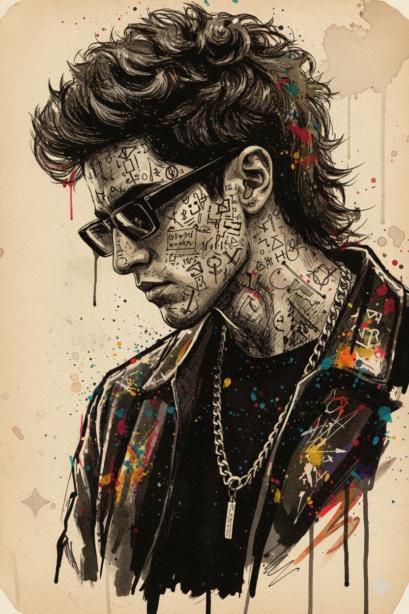 Dramatic Ink Sketch Portrait