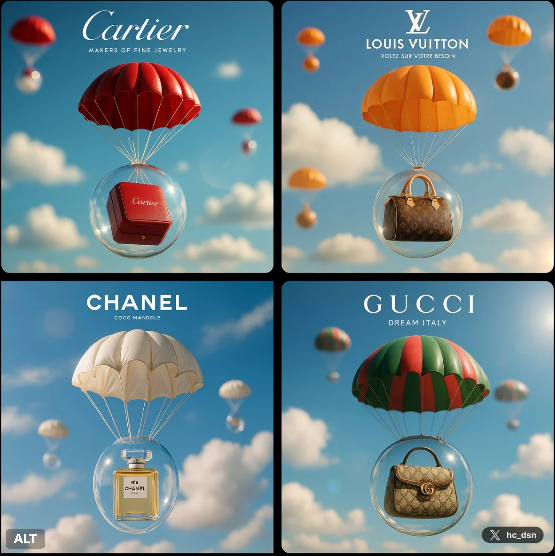 Dreamy Brand Ad: Bubble Capsule with Parachute Packaging