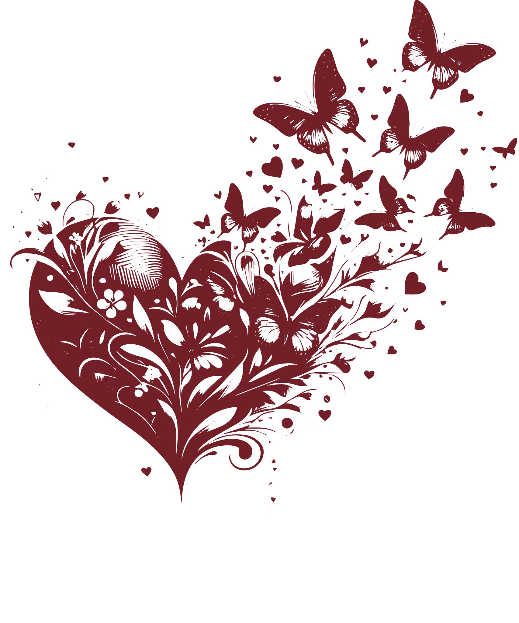 SVG: Butterflies Hearts