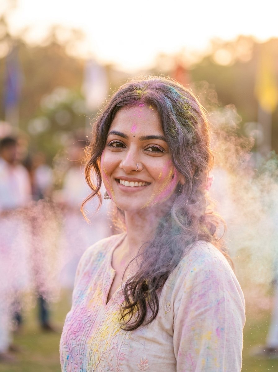 Dreamy Holi Festival Portrait