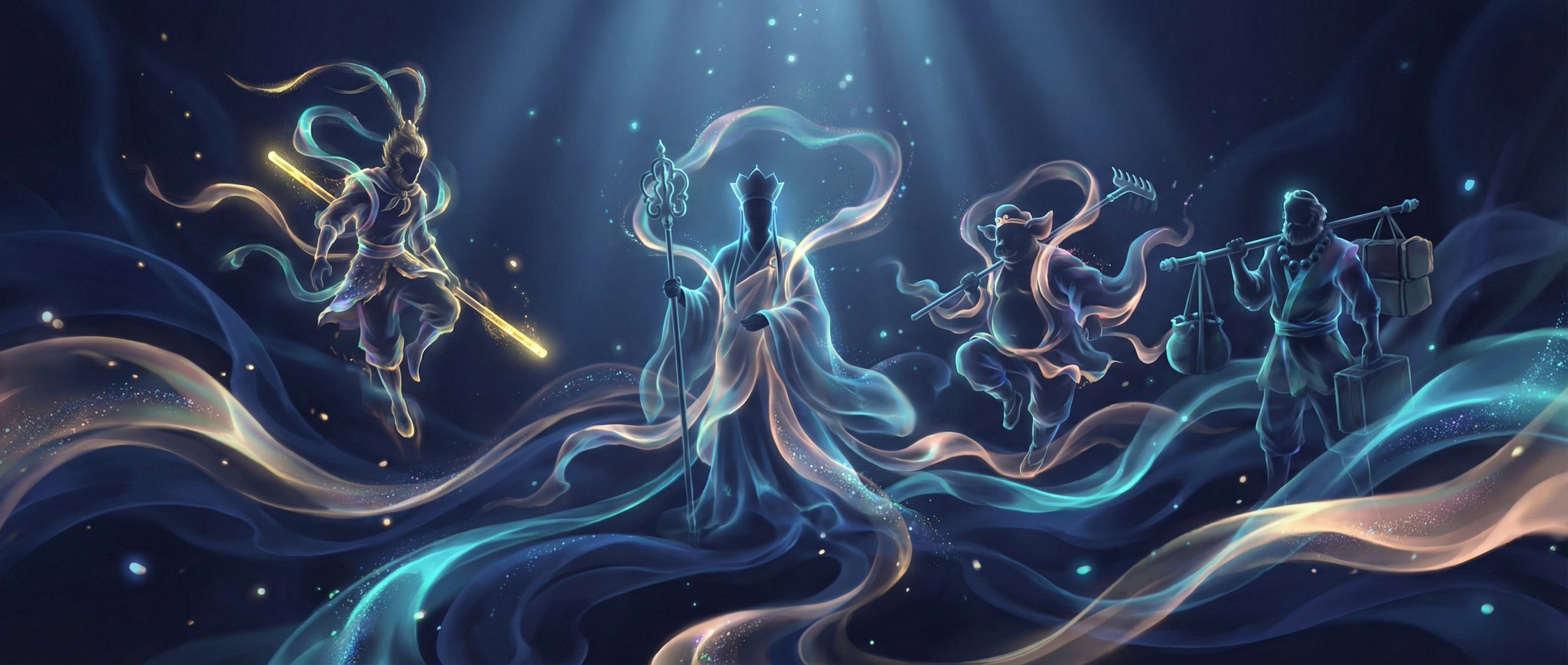 Ethereal Hanfu Spirit of the Four Disciples from Journey to the West