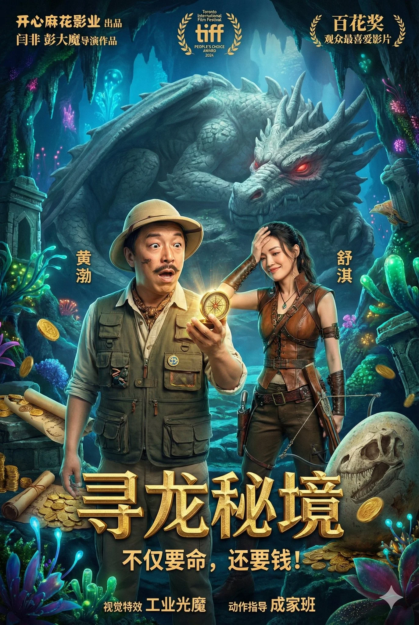 Fantasy Adventure Comedy Poster 'The Dragon Realm Quest'