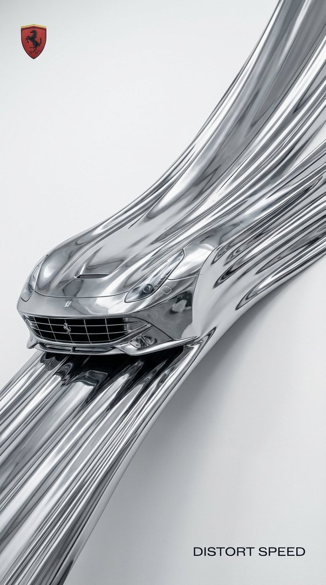 Ferrari Surreal Liquid Chrome Ad