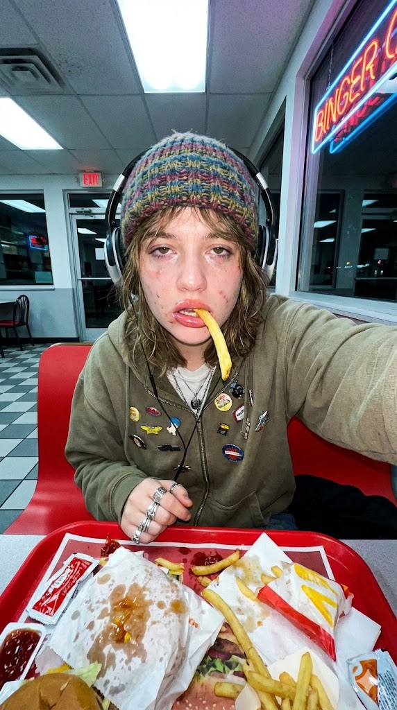 Gen-Z late night fast food selfie