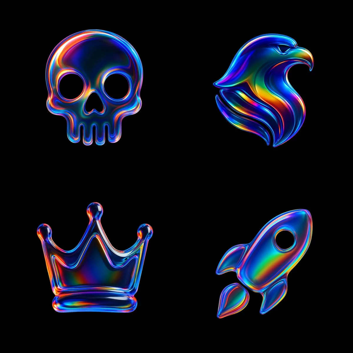 Glossy Glass Skull Icon