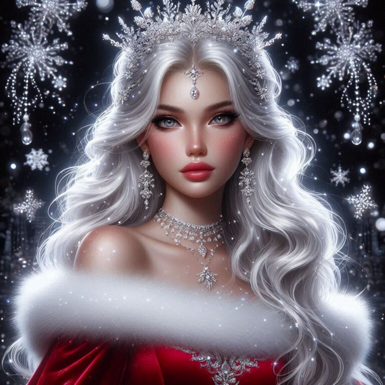 Winter Princess with Sparkling Crystals