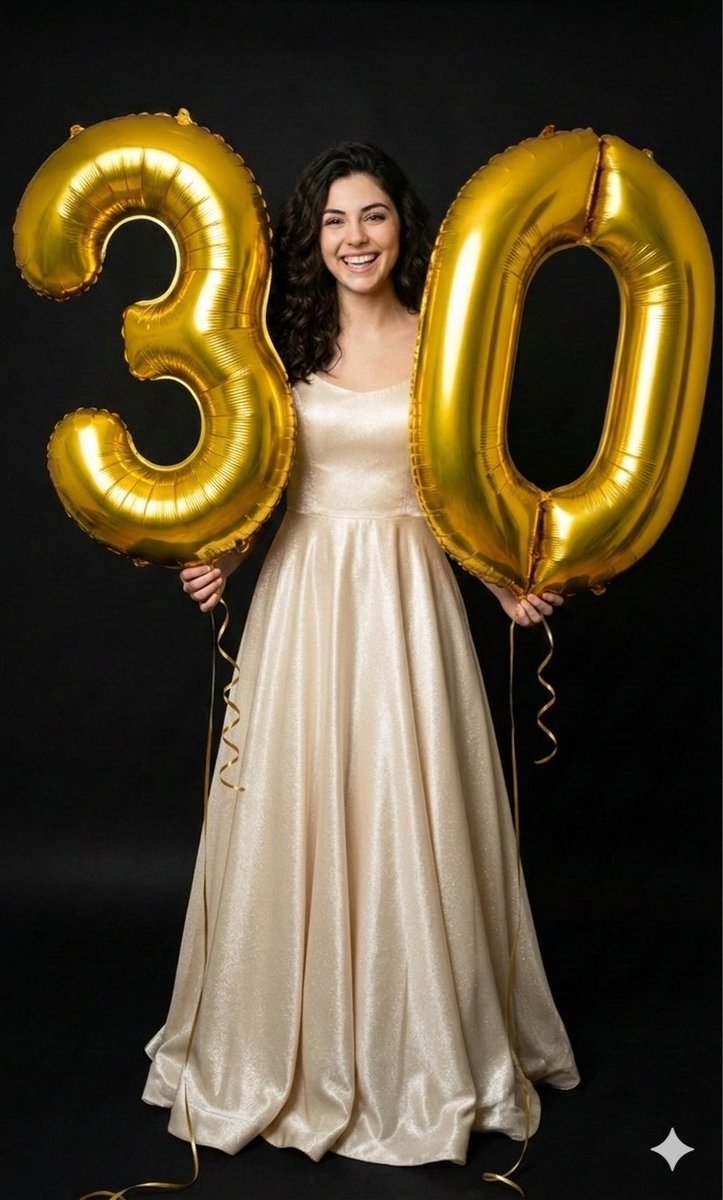 Golden Balloon Birthday Portrait