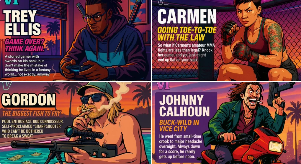 GTA VI Character Sheet Creative Design