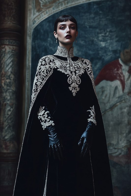 Black Velvet Dress Fashion Editorial Photography