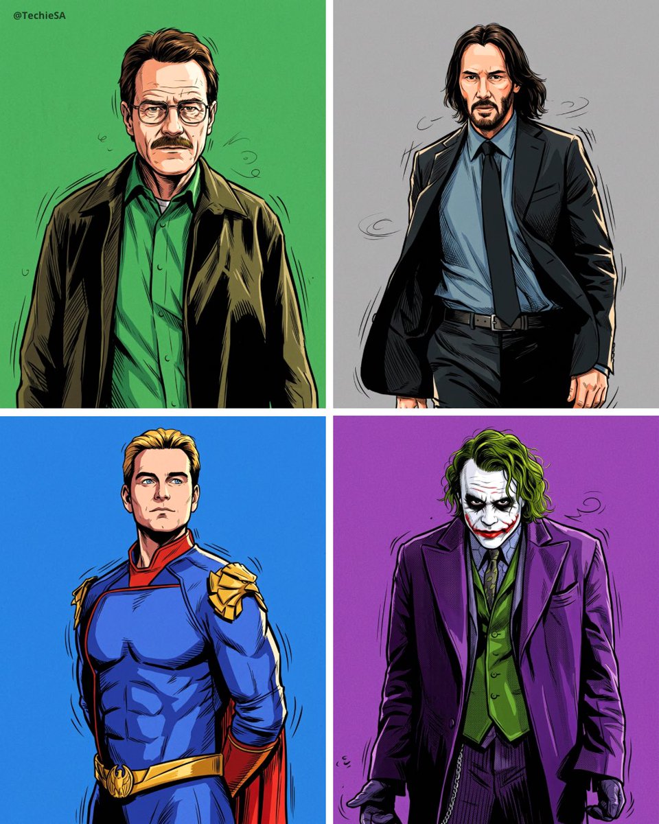 High-Contrast Comic Style Character Portrait
