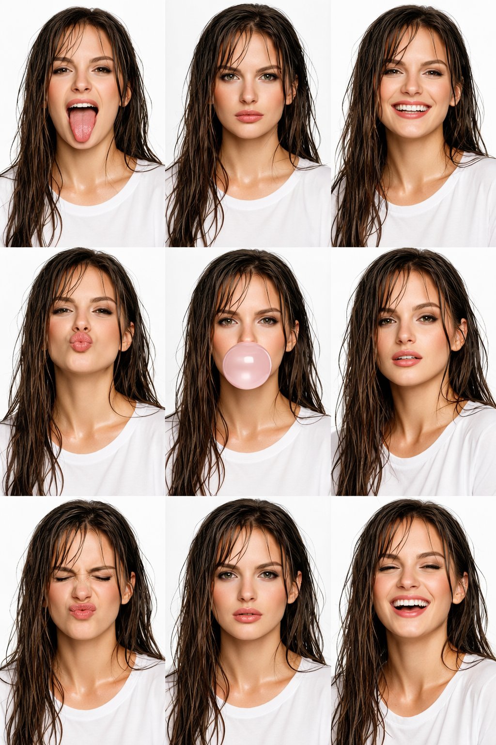 High-Fashion Beauty Collage with Consistent Identity