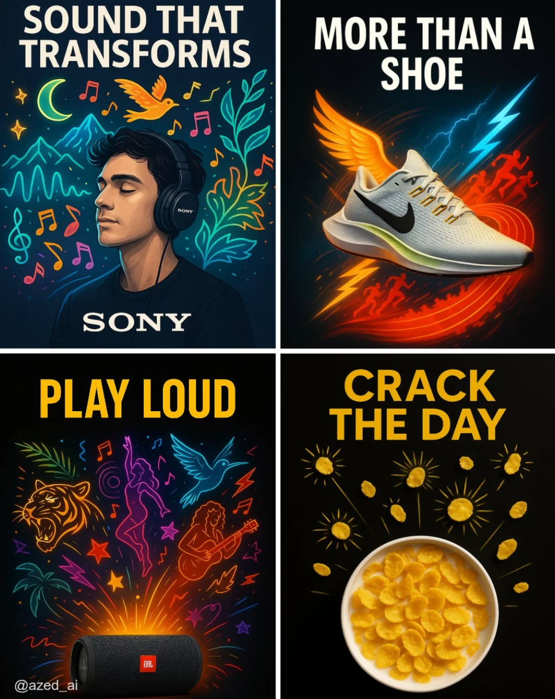 High-Impact Ad with Centered Product and Surreal Elements