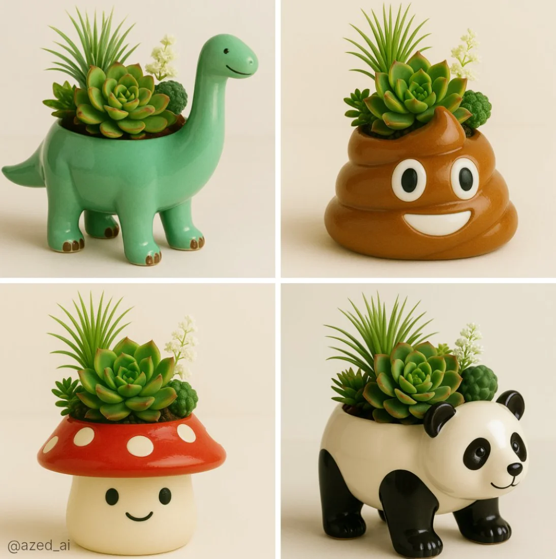 High-quality photo of cute ceramic animal-shaped planter