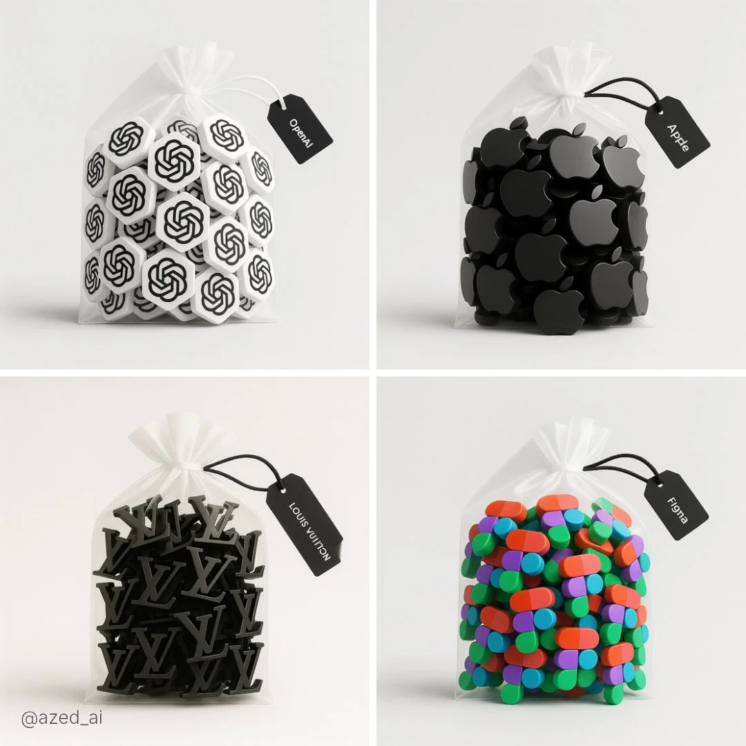High-Res Transparent Bag with Tiny 3D Items