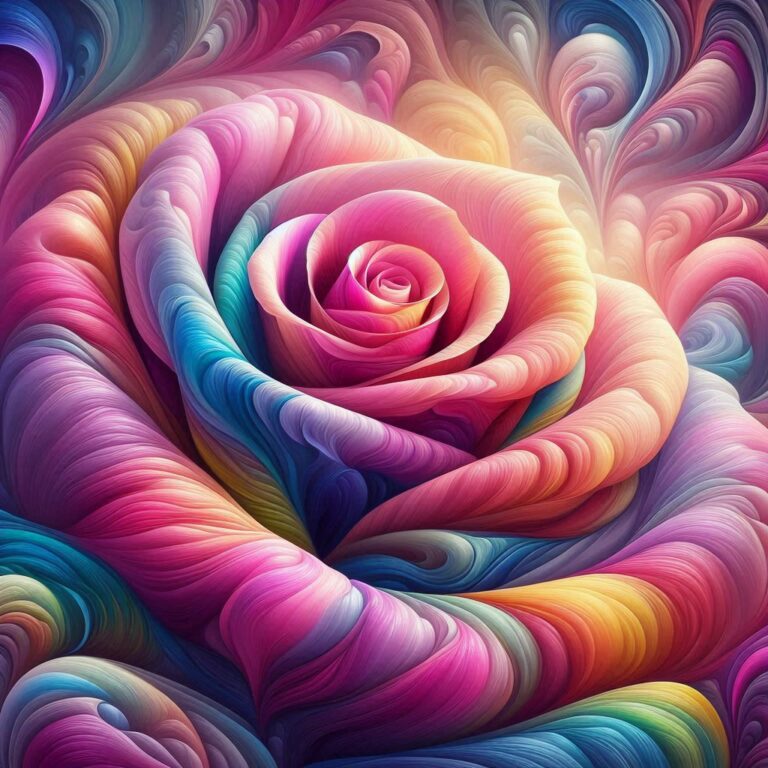 Surreal Digital Painting of Dreamy Rose