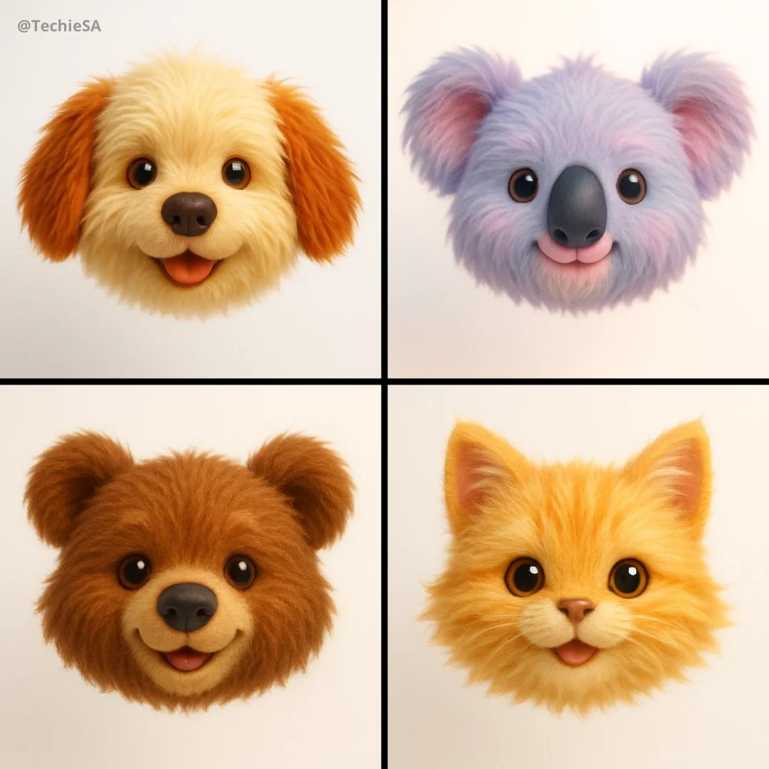 Hyper-realistic 3D Render of a Plush Toy Animal Head [EMOJI🐱]