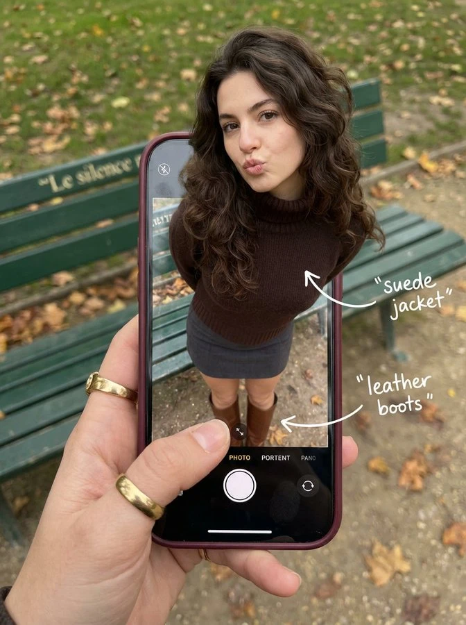 Hyper-realistic Illusion: Woman Emerging from Smartphone Screen