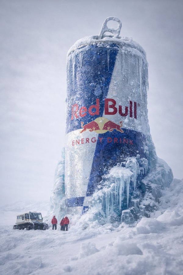 Hyper-realistic Monster Energy Frozen Art