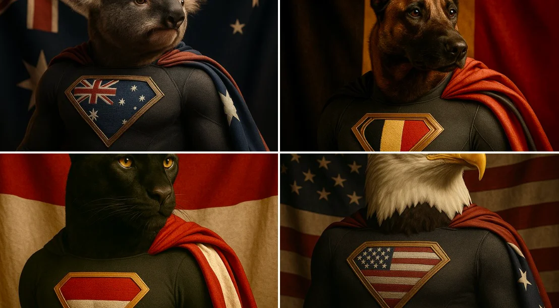 Hyper-realistic Square Animal Superhero Portrait