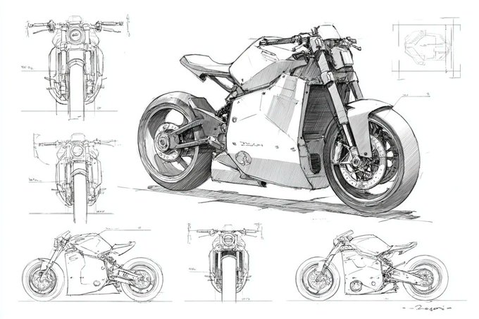 Industrial design concept sketches, modern minimalism
